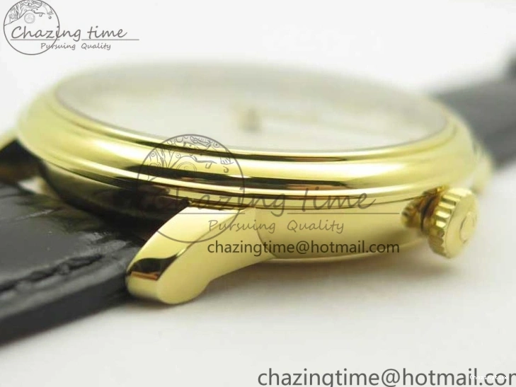 0429 UrbanChic De Ville YG MKF 1:1 Best Edition Silver Dial YG Markers on Black Leather Strap MIYOTA 9015 V 8048